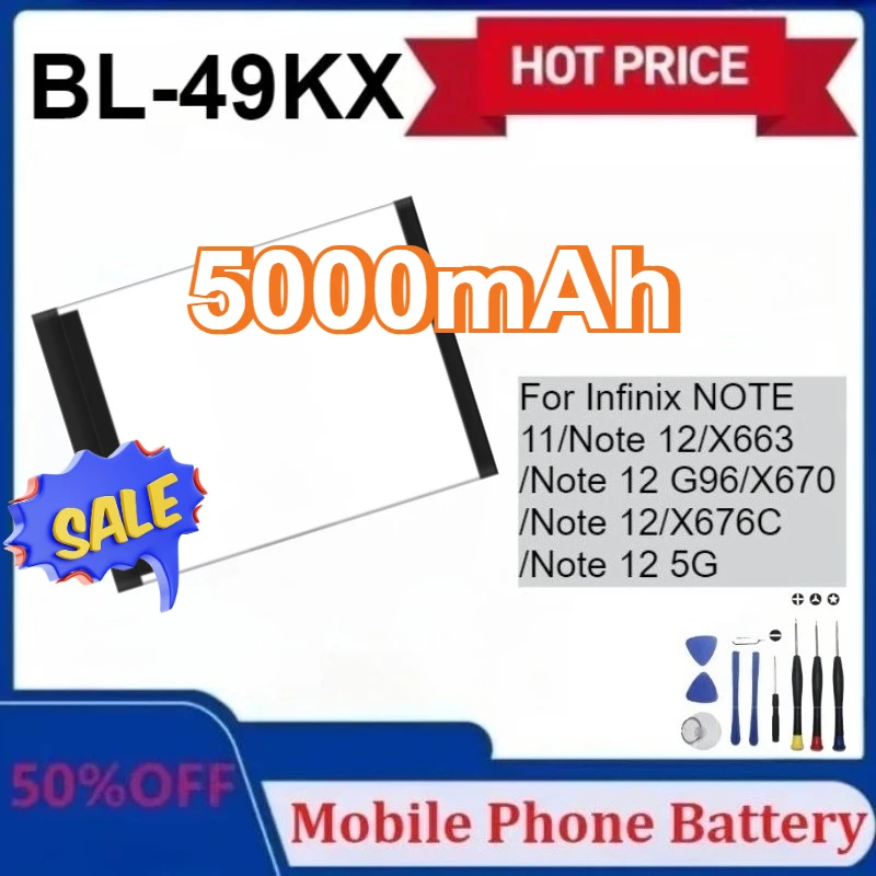 

New BL-49kx Battery for Infinix NOTE 12/Note 12/X663 /Note11 G96/X670 /Note 12/X676C /Note 12 5G Mobile Phone Batteries