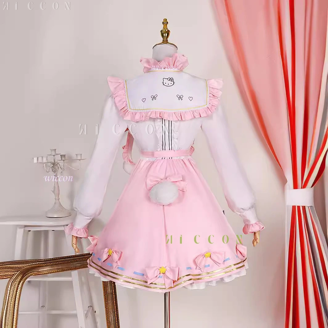 Identity V Game One Character Survivor Gardener Emma Woods Five Косплей Костюм с Красивым Платьем Игра Полный Комплект Розовый И Белый