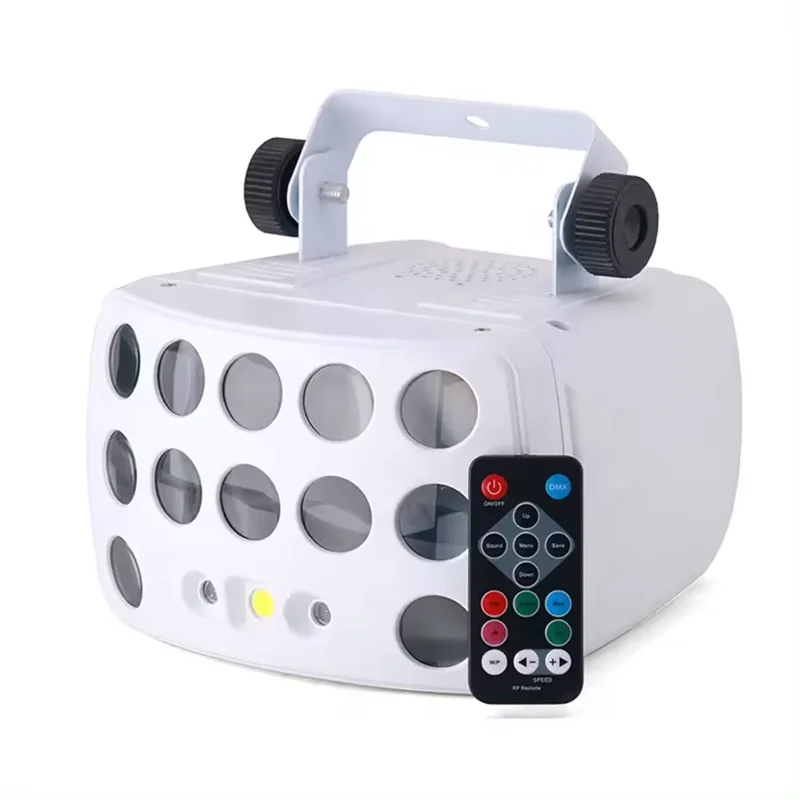 

Пульт дистанционного управления и DMX512 Диско-свет 3в1 Светодиодный светильник-бабочка Светодиодный лазерный светильник-бабочка для диджея, вечеринки, свадьбы, КТВ, бар, сценическое световое шоу