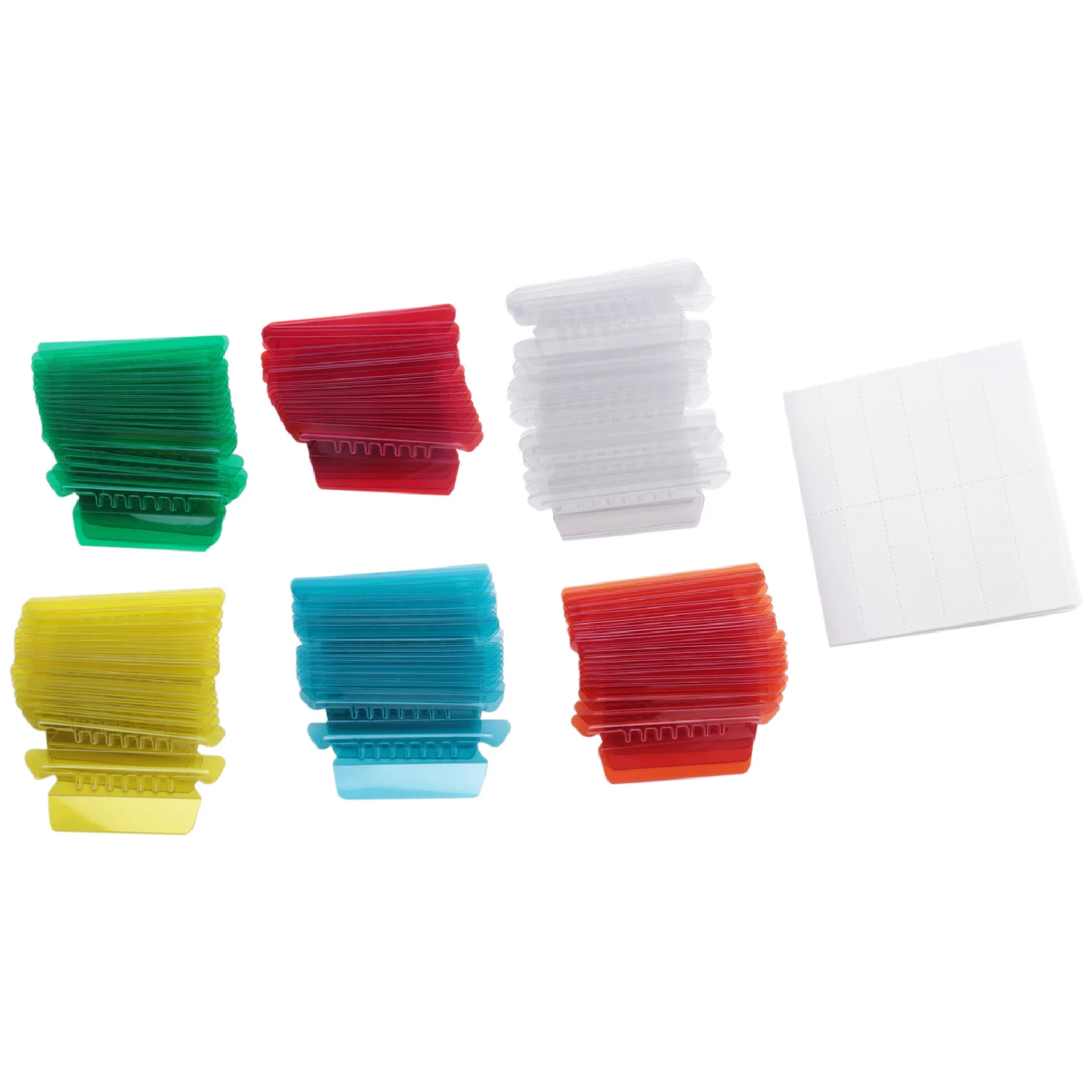 120 set di schede per cartelle di file sospese multicolori con inserti vuoti, schede di file sospese in plastica da 2 pollici per cartelle sospese