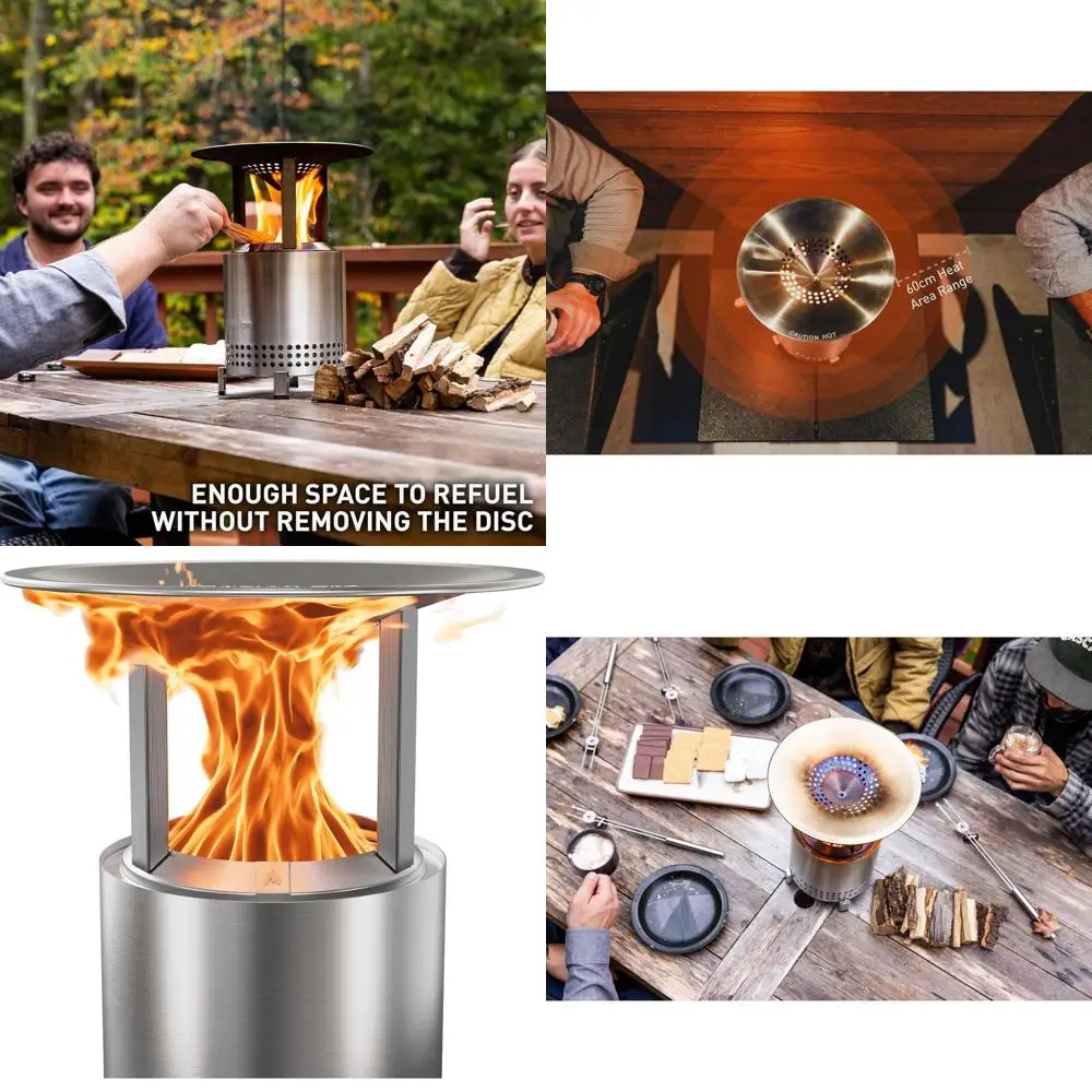 

Портативная печь-костровище XL на 3 ножках, отражающая тепло, из нержавеющей стали, 6 дюймов (высота) x 10,5 дюймов (диаметр), 1,4 фунта