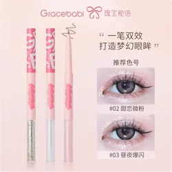 Gracebabi Liquid Eyeliner Pen Gel Pen double-end eyeshadow aegyo-sal Ultra-Slim Waterproof, Long-Lasting Liquid Eyeliner 0.01mm