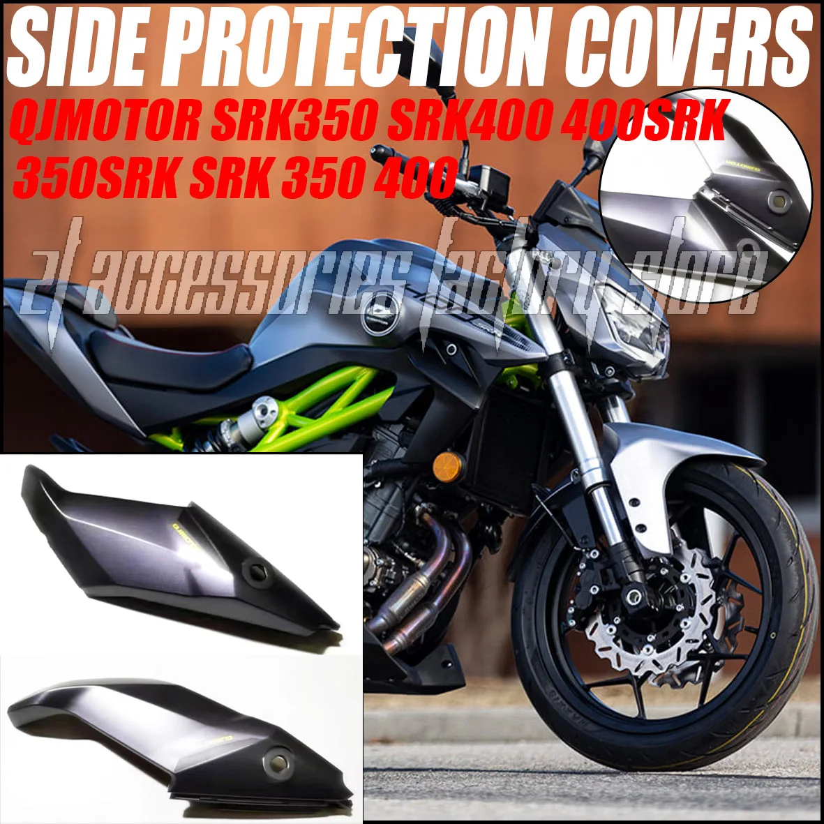 

Защитный чехол дефлектора левой и правой фары, новый, подходит для QJMotor SRK350 SRK400 400SRK 350 SRK 350 400