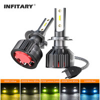 Infitary H7 H4 LED Headlights for Car Vehicle Bulb 12V White 6500K H1 H3 H11 H8 9005 9006 Mini Fog Light Headlamp COB 1860 Lamp