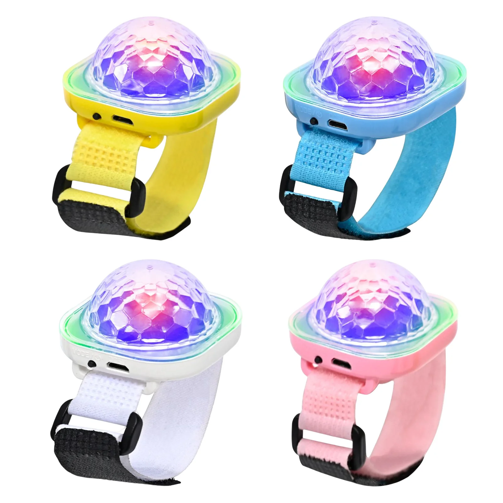 USB Bracelet Disco Strobe Lights Rechargeable 400mAh Wrist Strap Magic Ball Light Kids Toy Atmosphere Lighting for Dance Party