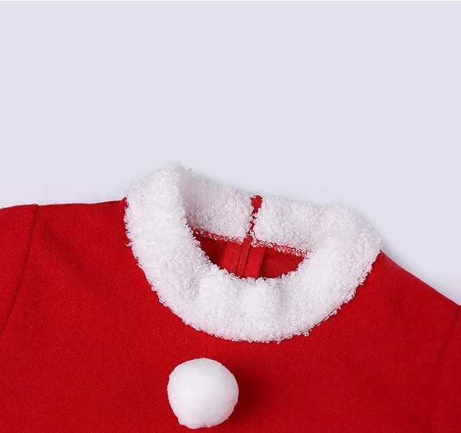 Ensemble de vêtements de Festival du nouvel an, robe avec chapeau pour filles et garçons, costume de Cosplay du père noël, tenue de fête de noël