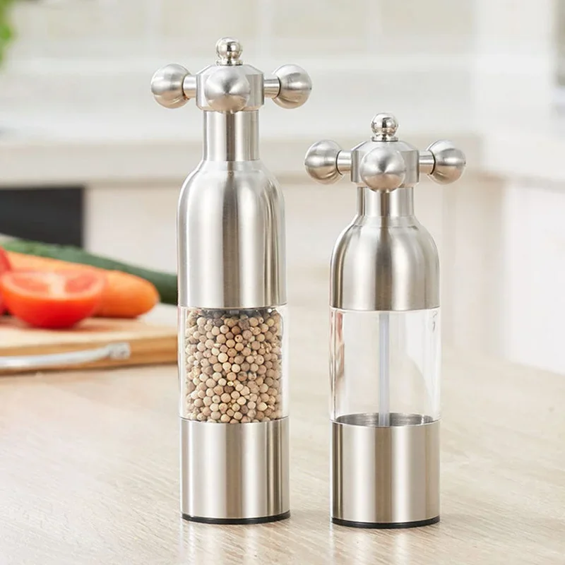 Heavy Steel Spice Salt and Pepper Mill, Manual Hand Rotate,  Grinder, Kitchen Accessories