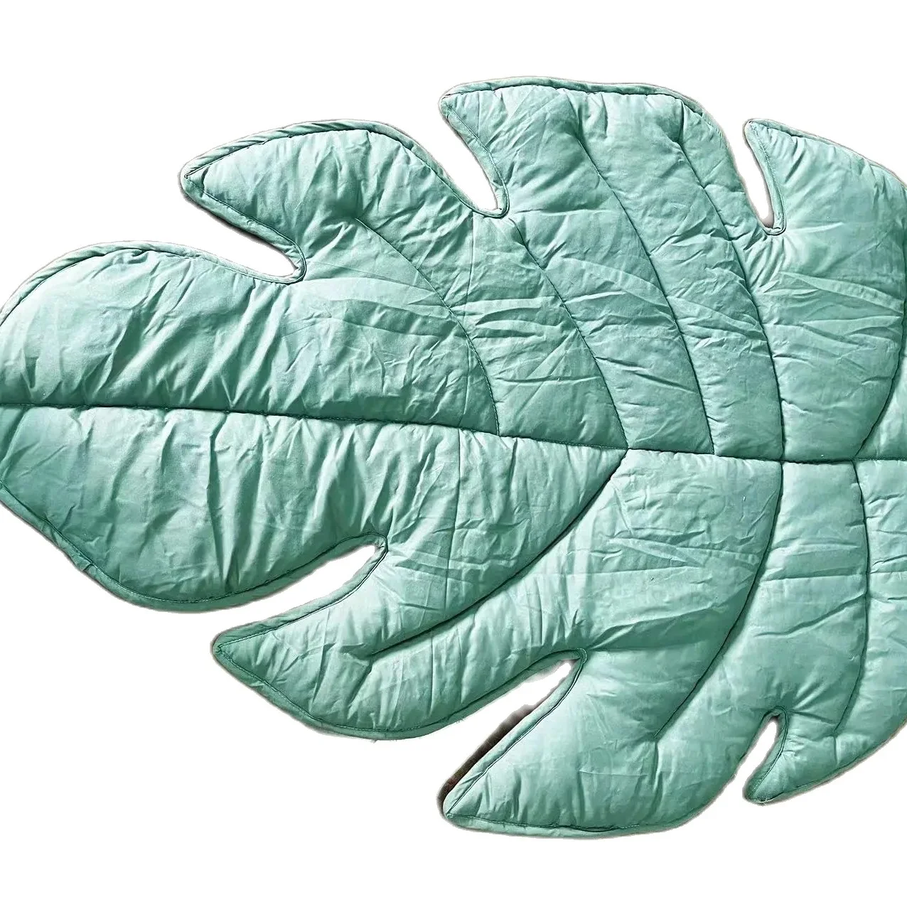 Creative Play Mat Baby Climbing Pad Green Plantain Leaf Shaped 143*107cm Nordic Carpet Home Tapis Dual-use Home Quilts Rugs