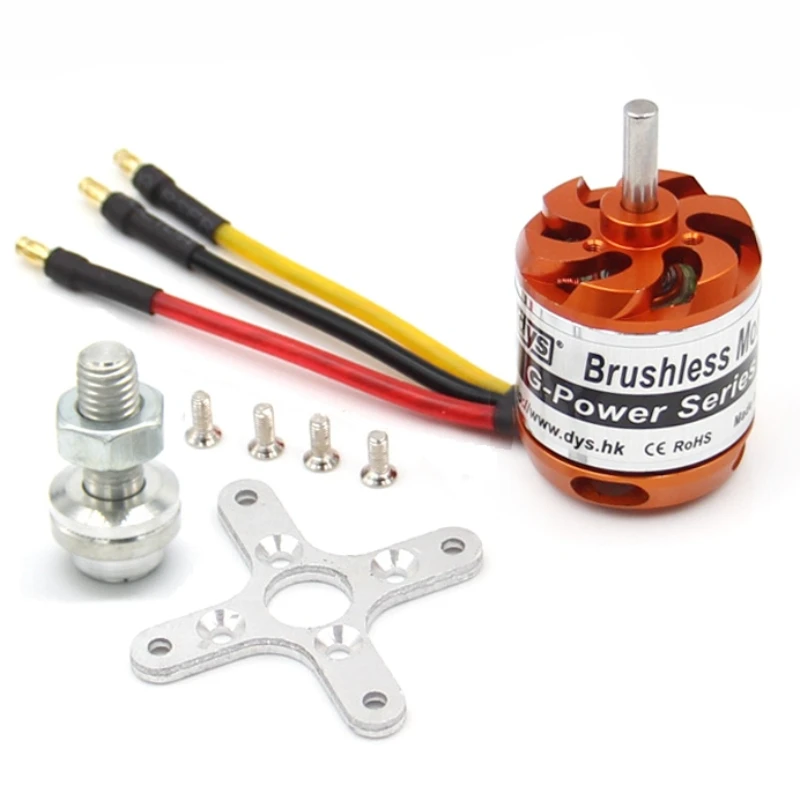 DYS D3542 3542 1450KV 1250KV 1000KV Brushless Motor 2~4S Lipo 5mm Shaft Diameter Gold and Silver For 70A ESC Fixed-wing Drones