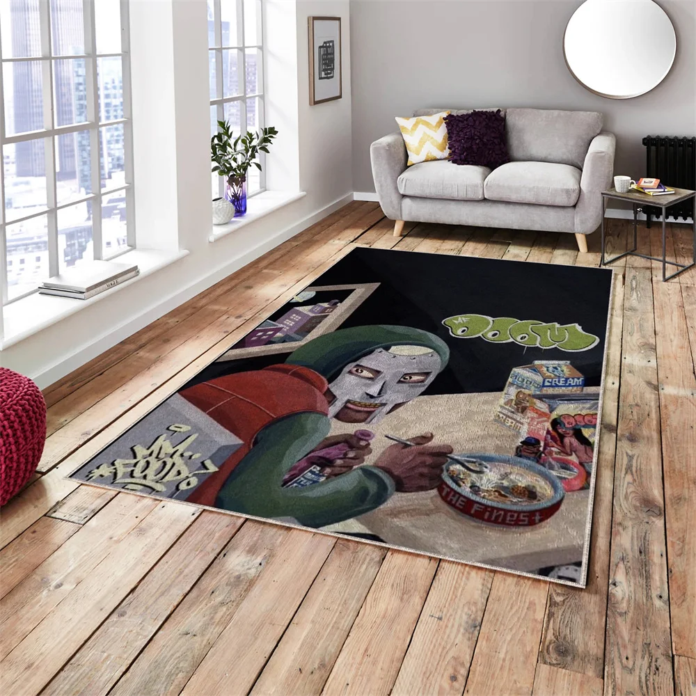 Doom Album Cover Rug, Hip-Hop Album Cover Decoration MF DOOM hip-hop band music decorative rug modern home popular carpet