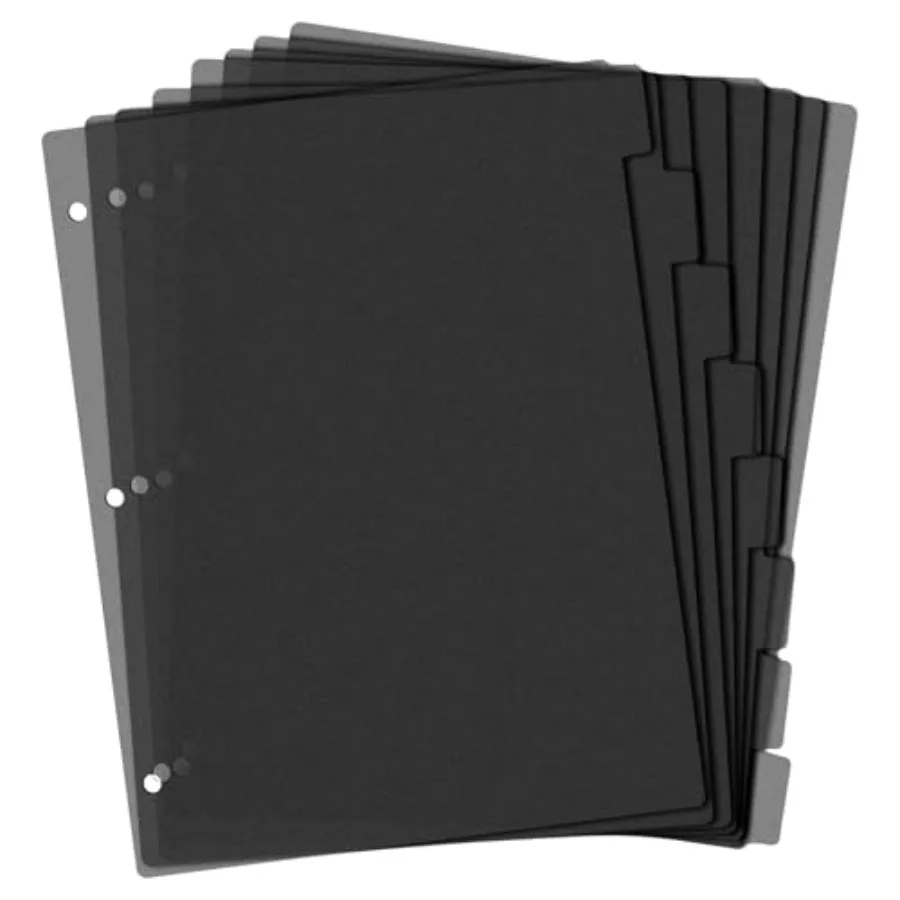 

Binder Dividers, 8-Tab Sturdy Plastic Dividers, Binder Dividers with Tabs, 3-Ring Binder Plastic Divider Set, Aesthetic Divider