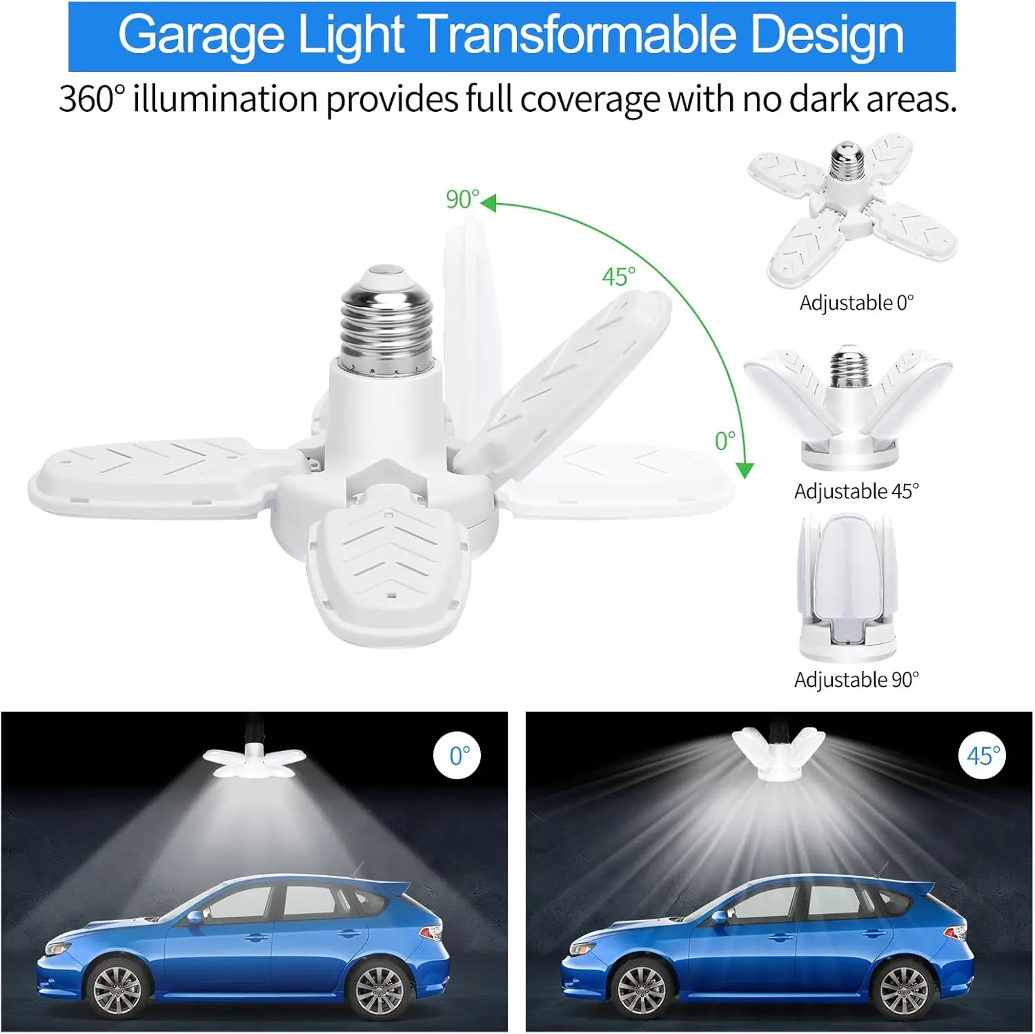 

Набор из 4 светодиодных ламп E27 Mini 28W, 6000K, 5000Лм, для гаража, потолка, кухни, внутреннего освещения