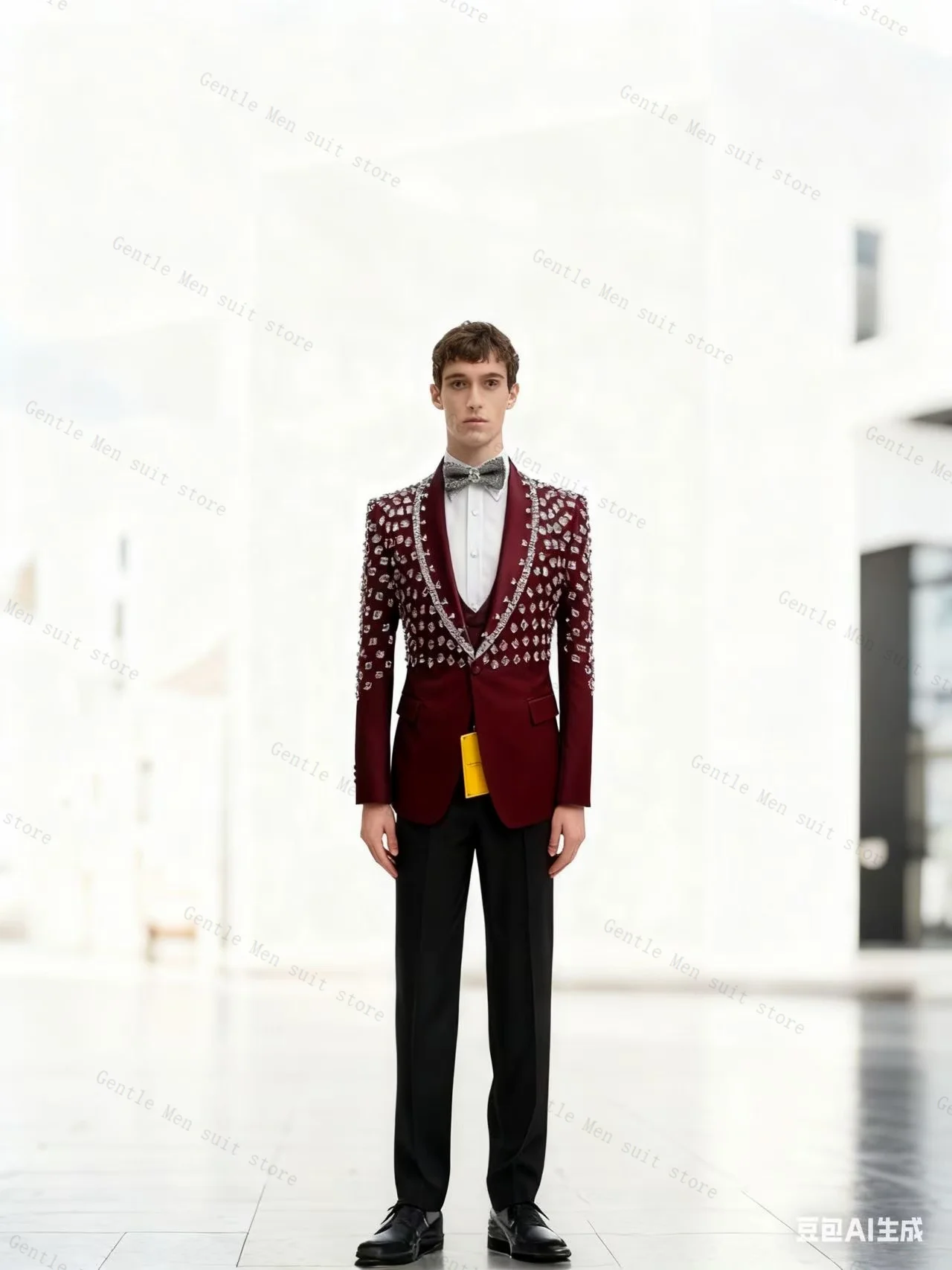 أسود بلورات الرجال البدلة مجموعة 2 قطعة السترة + السراويل بنطلون القطن الزفاف البدلات الرسمية مكتب سترة حفلة موسيقية معطف مخصص