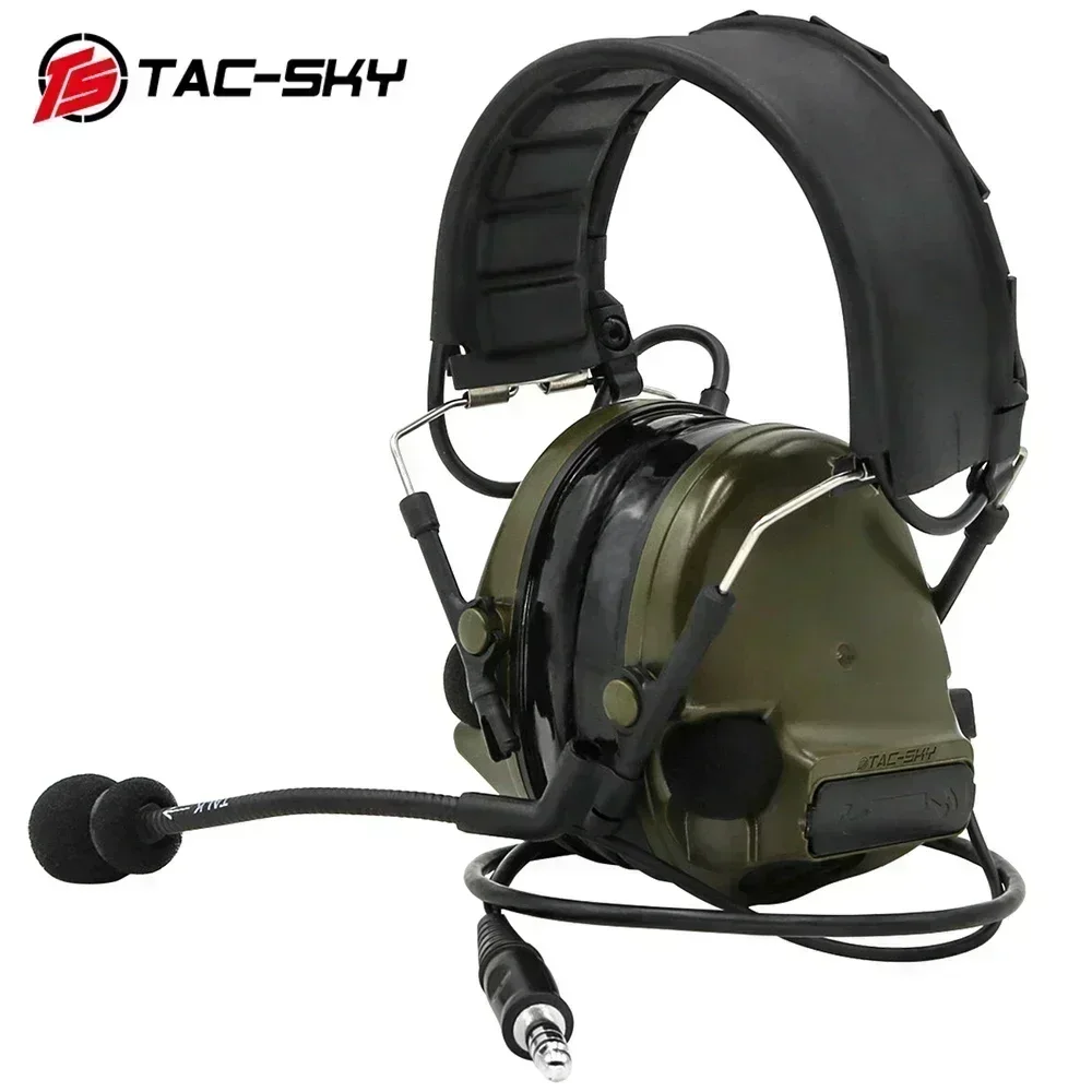 TS TAC-SKY COMTA III Nueva diadema desmontable, auriculares de silicona, auriculares tácticos de tiro con cancelación de ruido para pastilla al aire libre C 3