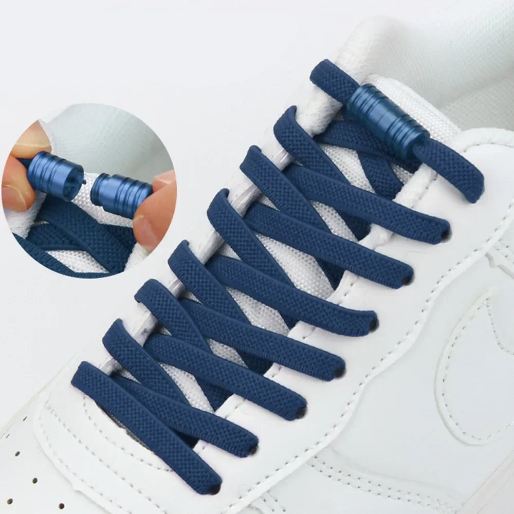 

1Pair Elastic Shoelace Tieless Shoelaces Shoe Laces for Kids and Adult Sneakers Quick Lazy Metal Lock Laces Shoe Strings