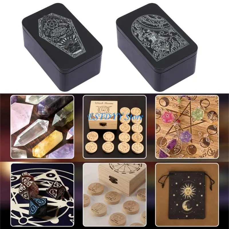 

G6DE Tarots Cards Box Box Astrogys Trinkets Box Exquisites Pattern Box