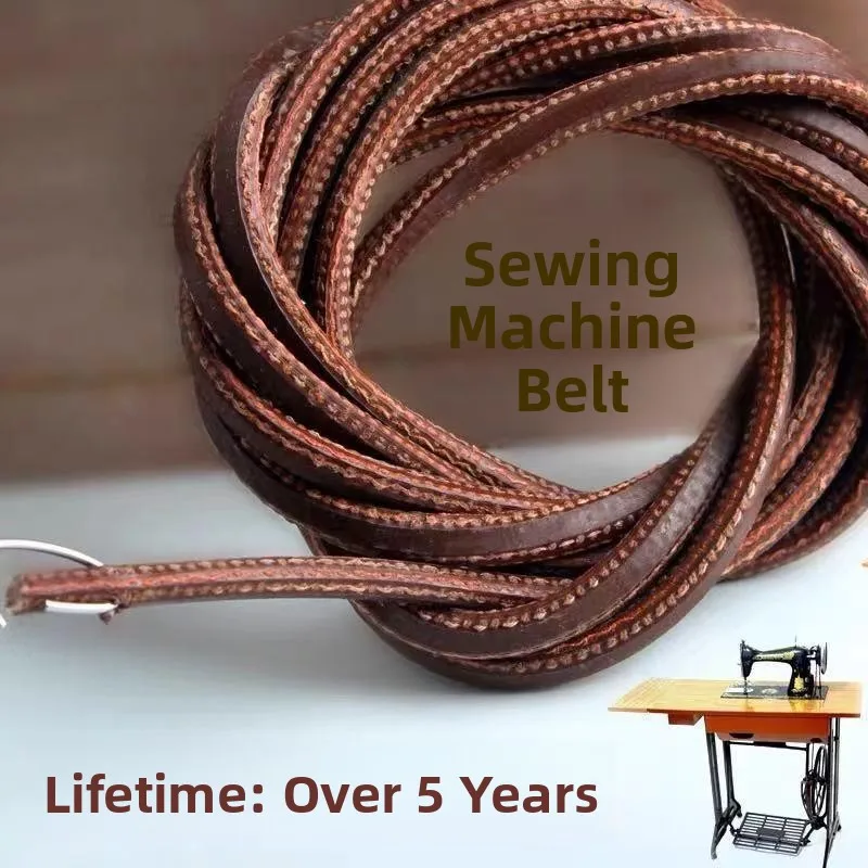 

Vintage Style Home Sewing Machine Belt Leather Foot Pedal Sewing Machine Accessory Universal Bee Brand Fabric Art