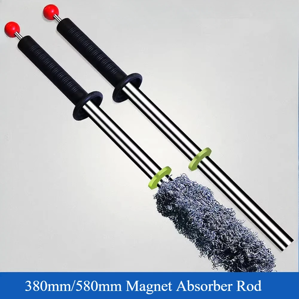 Magnet Absorber Rod Collector Stick Barpick Pickup Removal Stand Gadget Metal Shavings 380mm Magnetic Swarf Retrieving Iron Tool