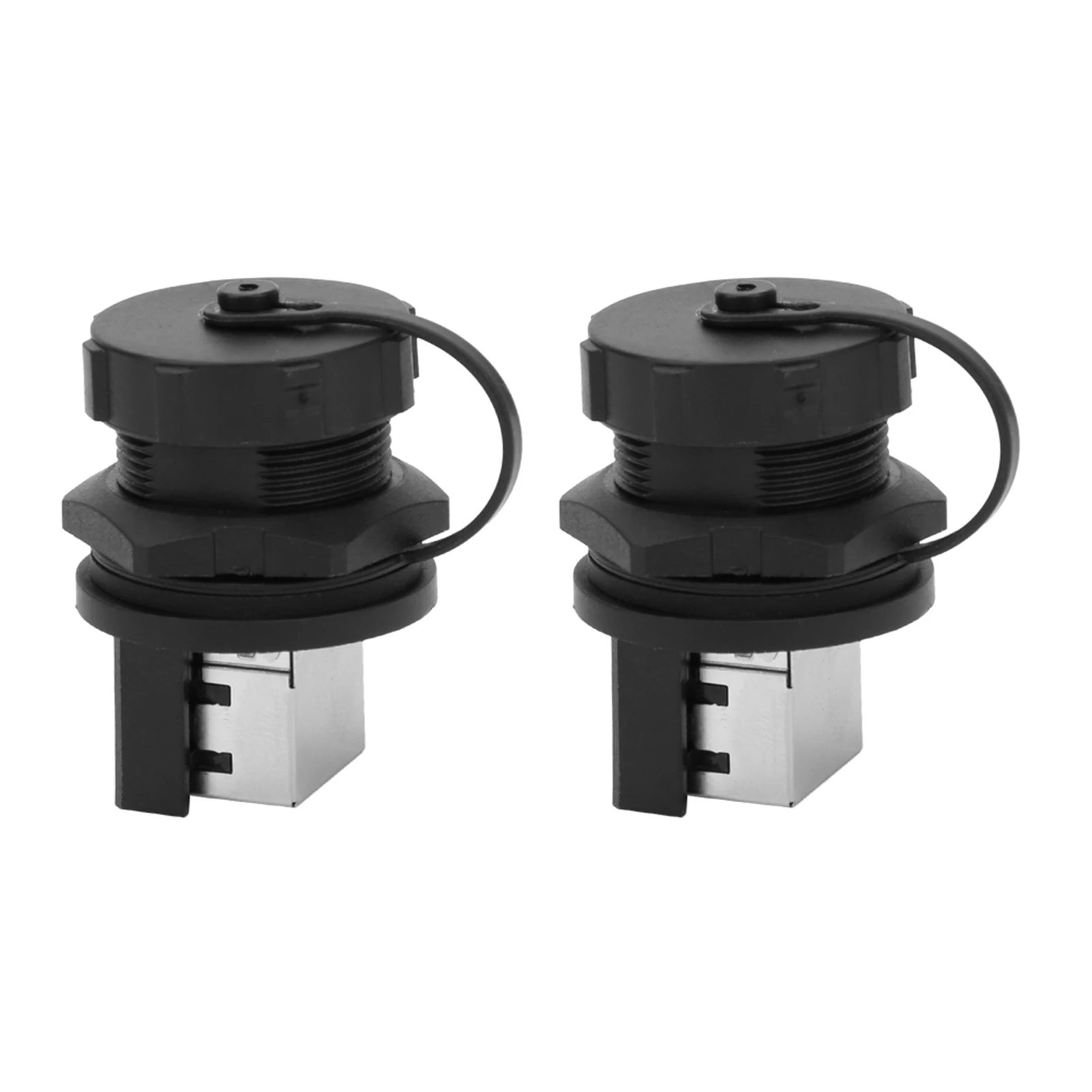 2 Pcs RJ45-180° RJ45 Connector Post Board Outdoor Waterproof RJ45 Adapter IP67