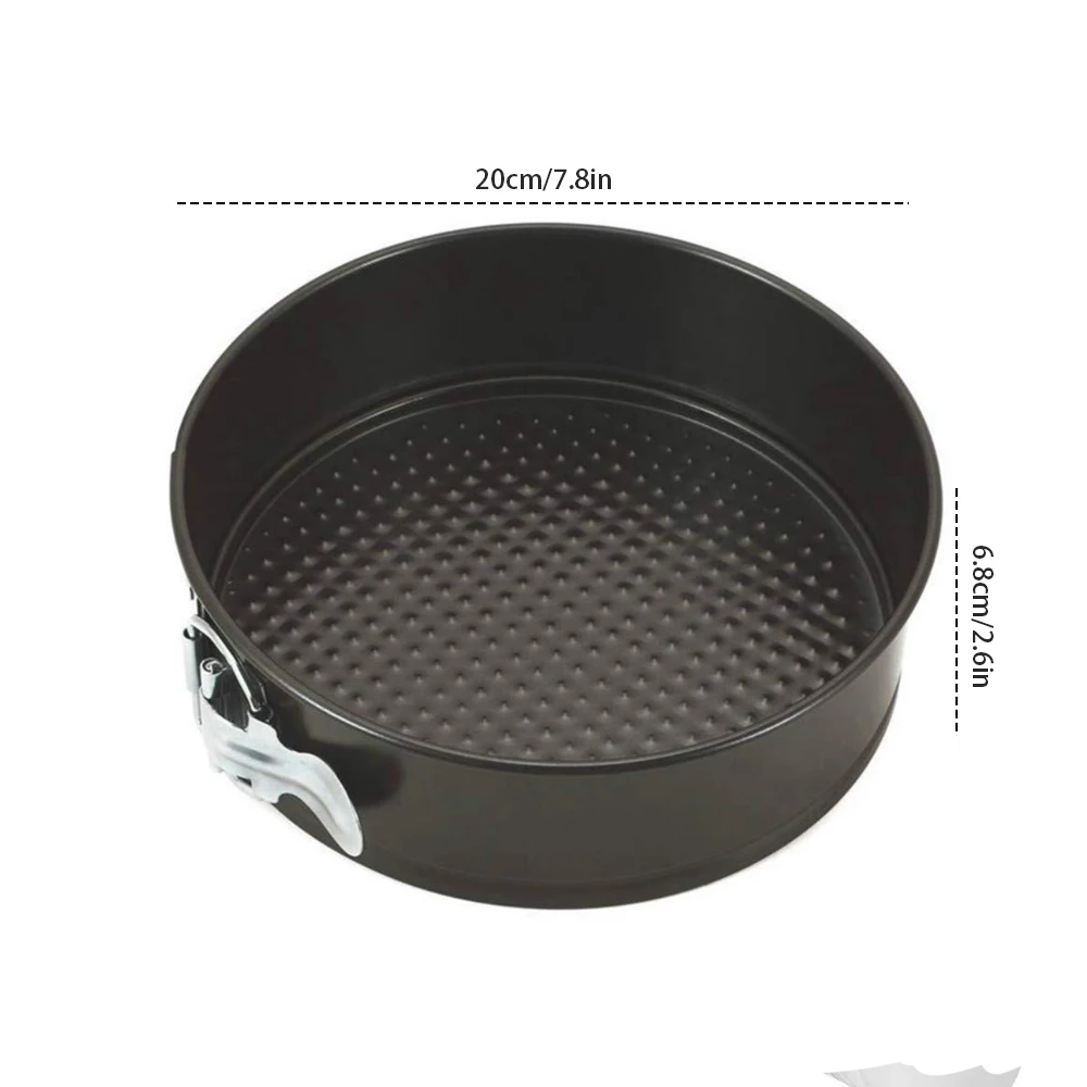 1 piece black round cake mold with a diameter of about 20cm removable bottom suitable for baking cakes and bread in