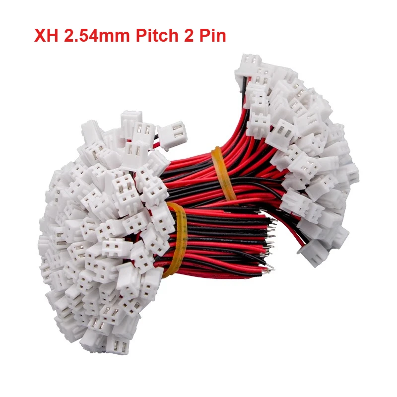 

10/20/50/100PCS JST XH 2.54mm Pitch 10CM 2 Pin 26AWG Male Cable Connector Micro XH2.54 2P Plug Jack Socket Terminal Wire Cables