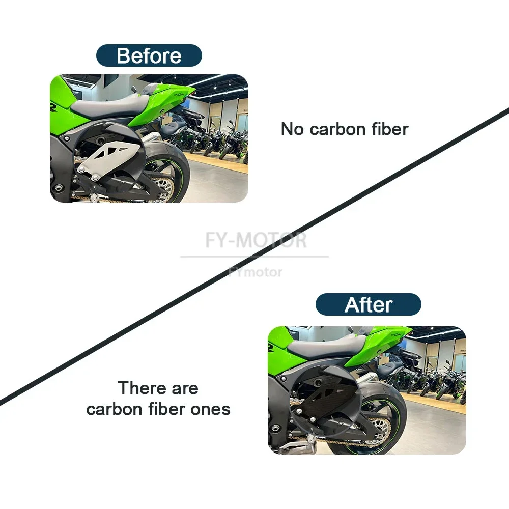 

Motorcycle Carbon Fiber Rearset Foot Peg Mount Heel Plates Fit For Kawasaki ZX10R ZX-10R 2016-2024 17 18 19 20 21 22 23