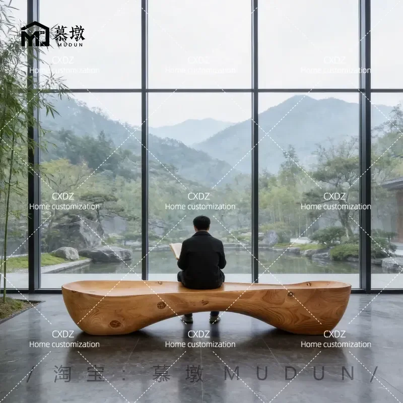 Shopping Mall Woodcraft Lounge Chairs Hotel Lobby Museum Library Theater Exhibition Hall Sales Office Public Space Bench