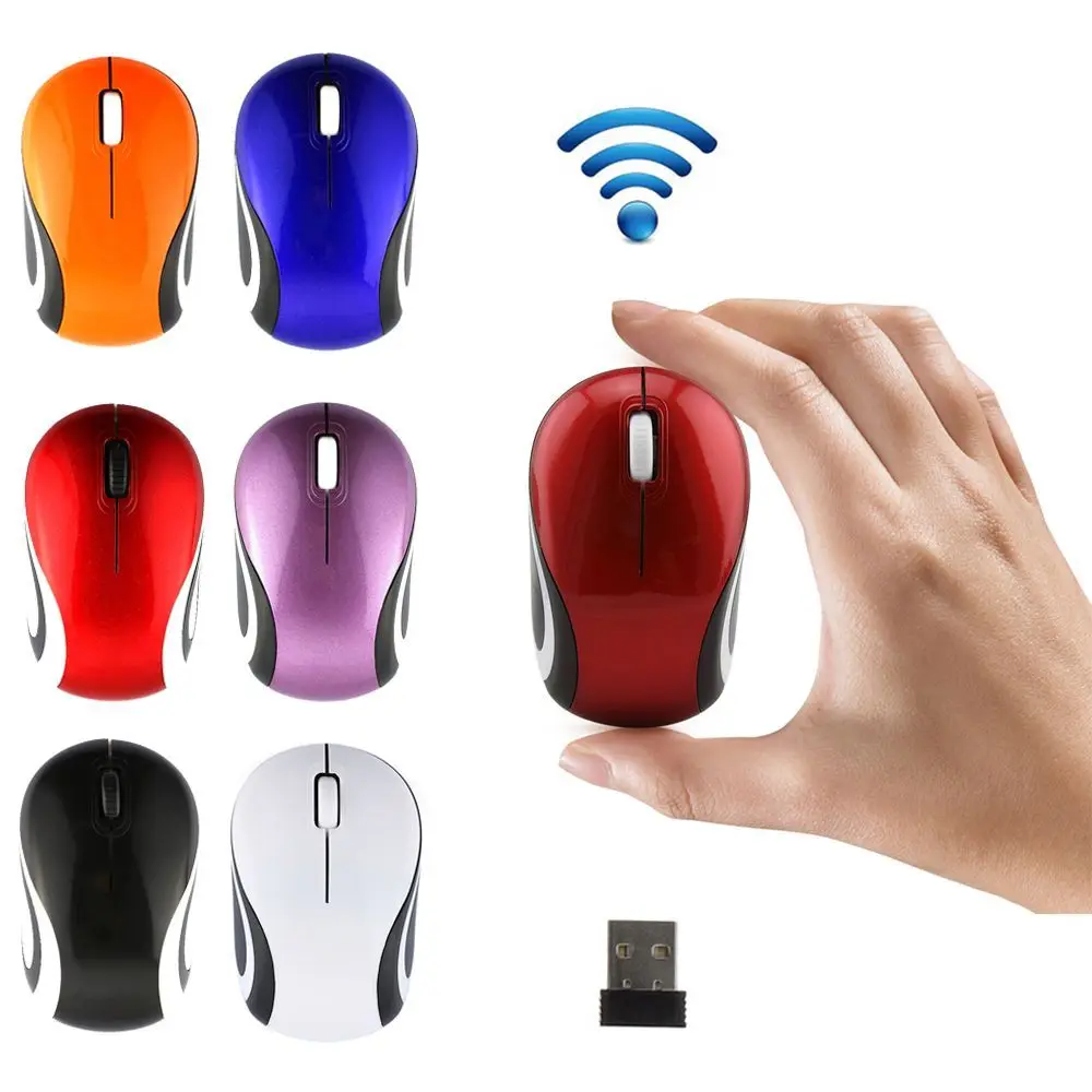 Mini mouse sem fio para jogos, periféricos de computador, 2.4ghz, dpi ajustável para pc e laptop