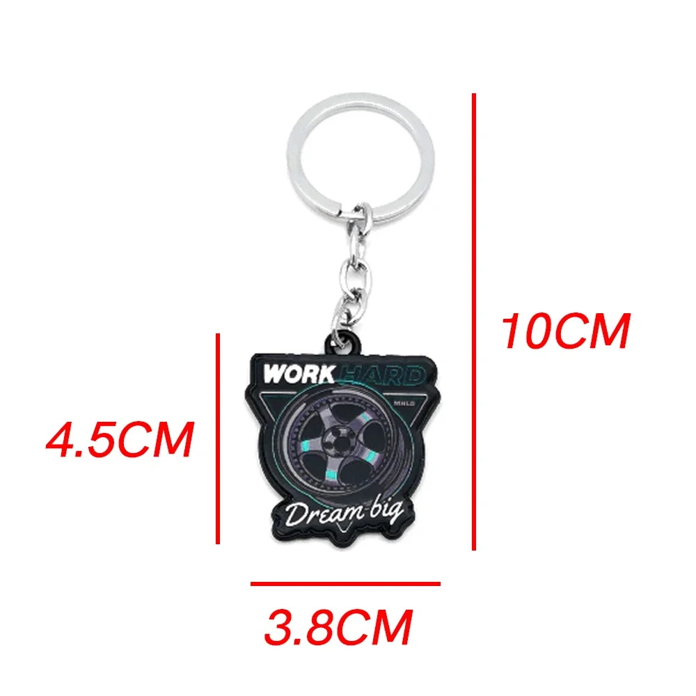 JDM Culture 3D Metal Zinc Alloy Keychain Car Auto Parts Key Chain Wheel Car Girl Keychain For Turbo Girl Racing Accessories 2