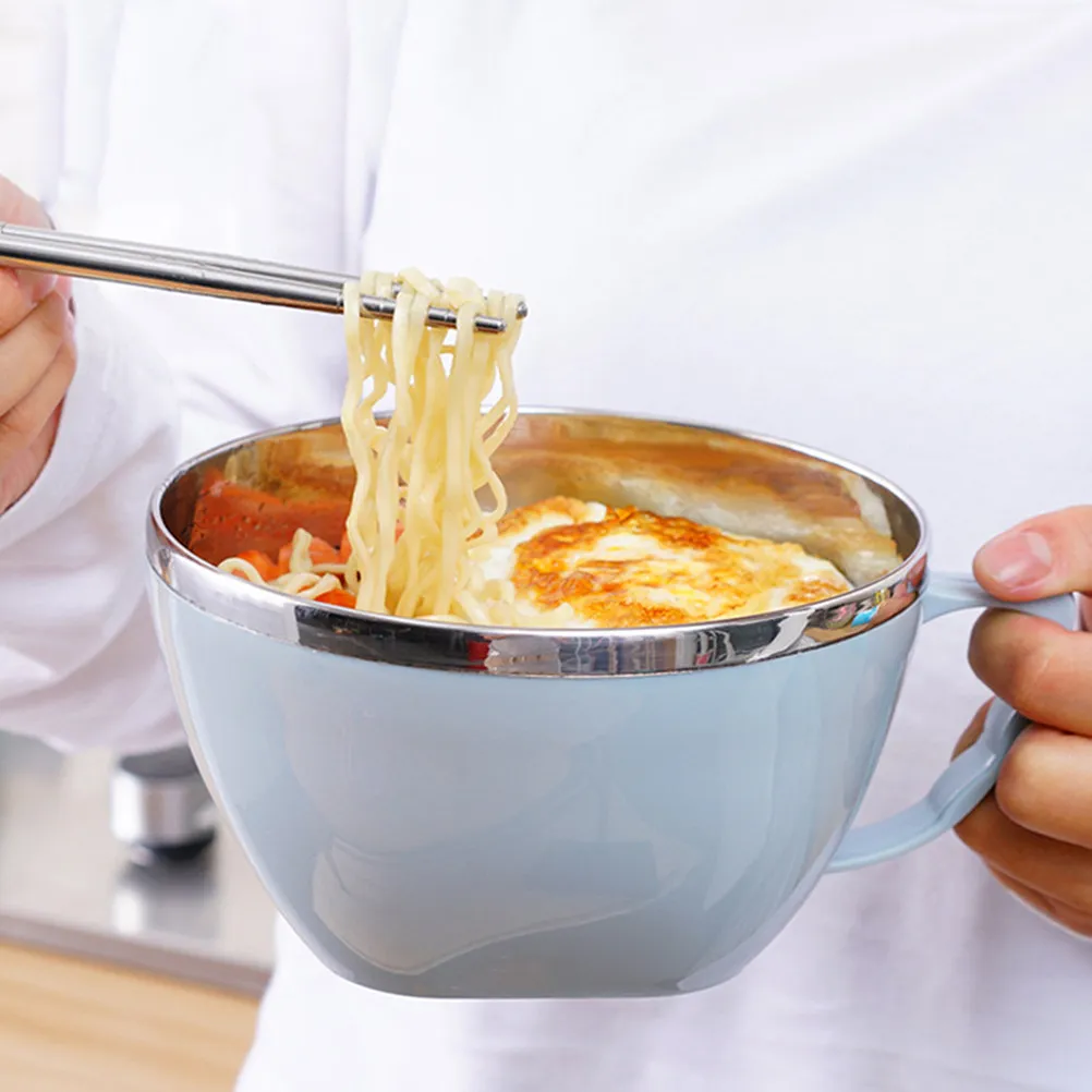 

Детская миска для кормления из нержавеющей стали с герметичной крышкой, синяя, термоизолированная, с удобными ручками, посуда для детей