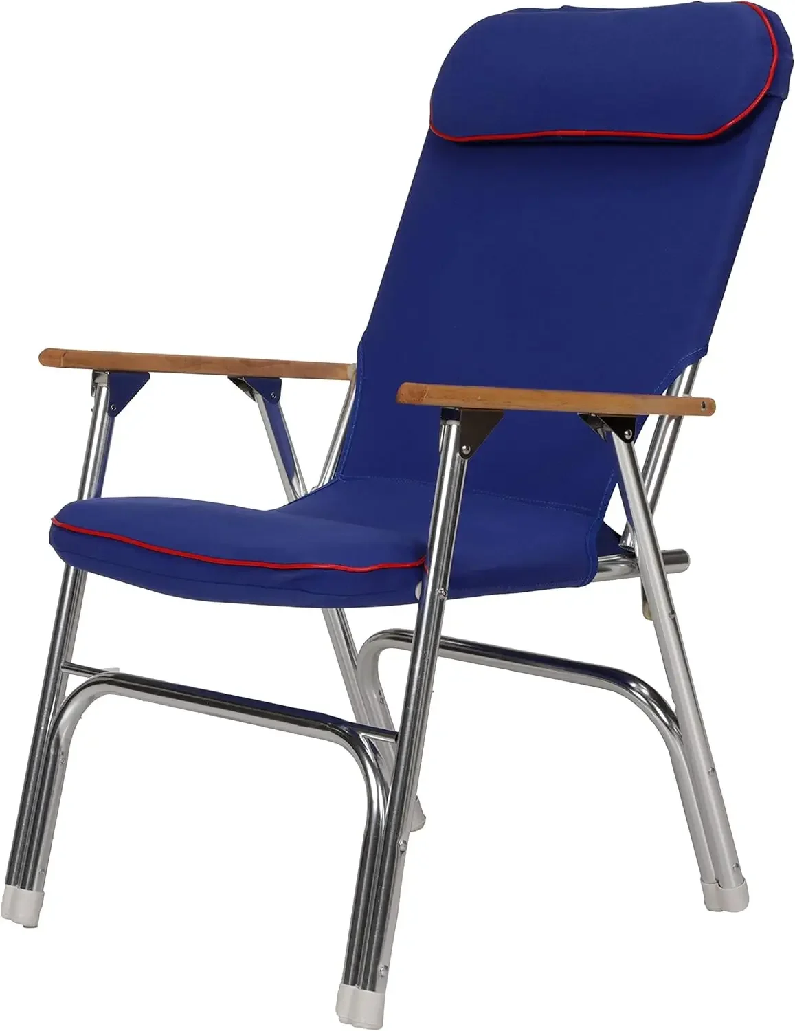

Back Canvas Folding Chair, Blue w/Red Trim, Folds for Easy Storage