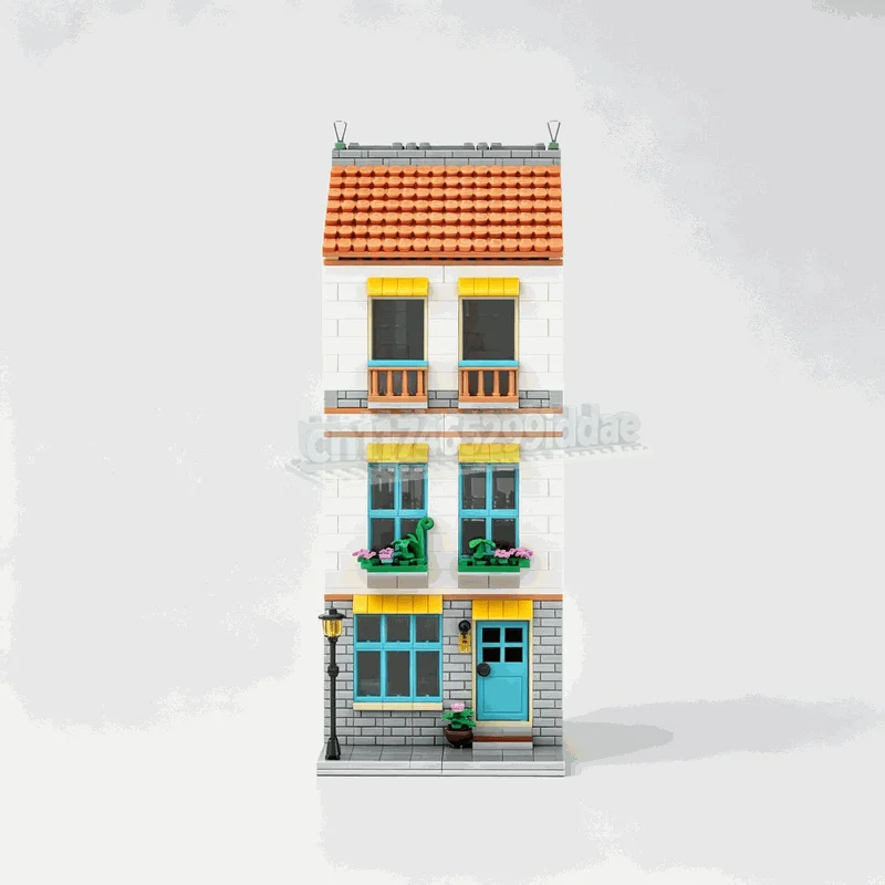 1501PCS Compact Multi-Story City Villa MOC Model DIY Assembled Building Bricks Urban Town Building Green Plant Decor Toy Gifts