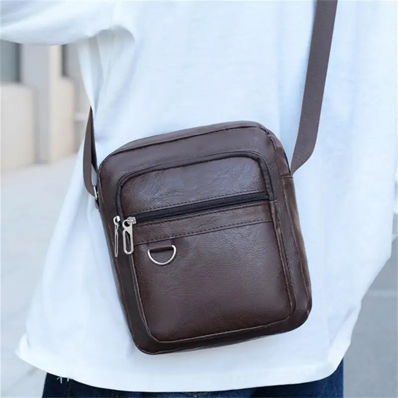 

Men Single Shoulder Bag Business Leisure Large Capacity Portable Handbag Multi Layer Waterproof For Male's Crossbody Bags
