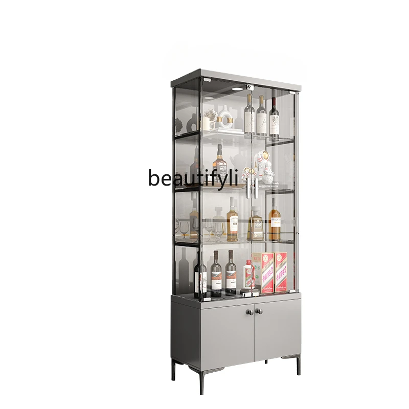 

Affordable Luxury Style Modern Simple Home Living Room Glass Wine Cabinet Hotel Bar Transparent Display Wine Cabinet