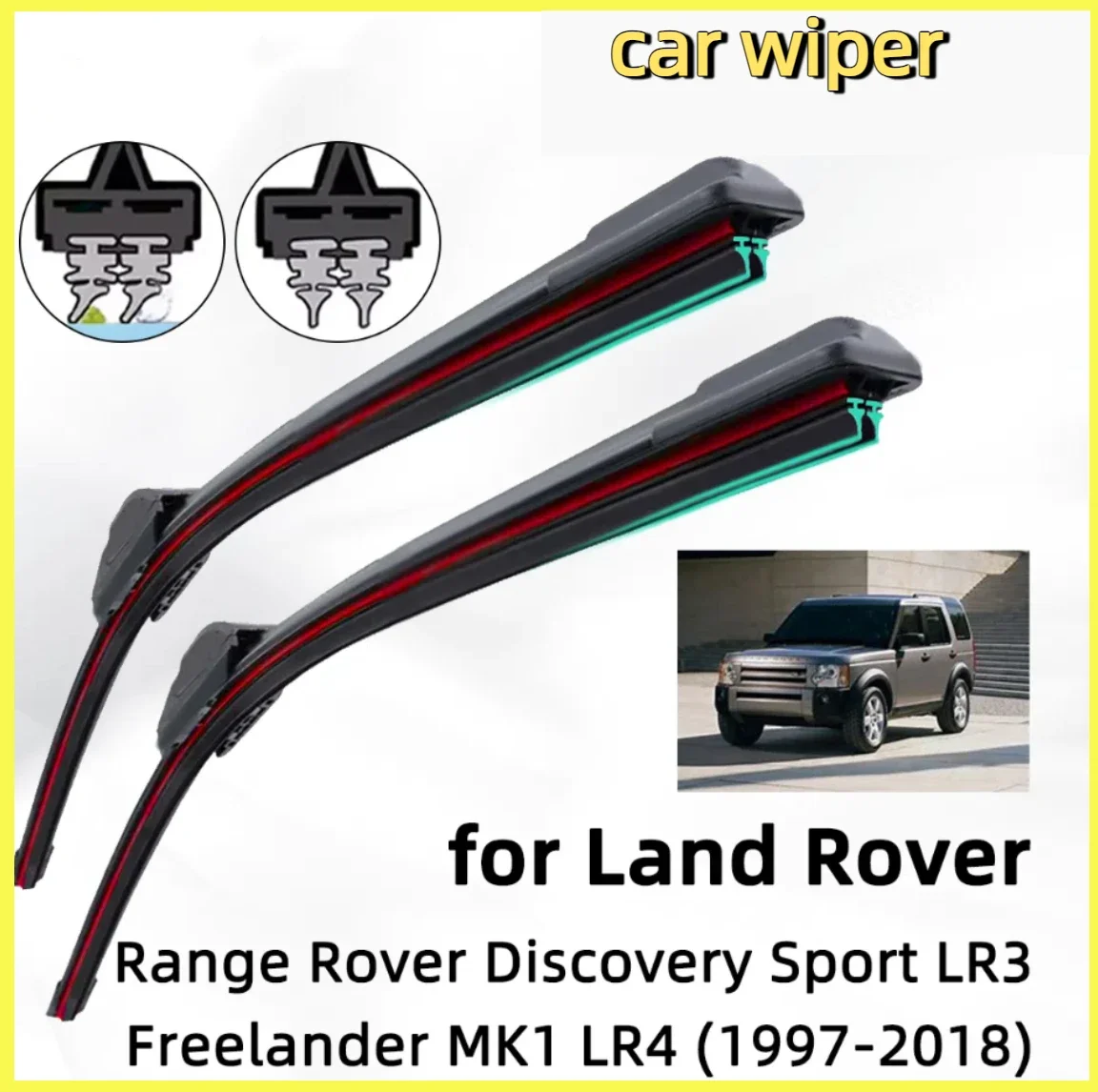 

Double Rubber Car Wiper for Land Rover Discovery LR3 Sport Freelander Front Wiper Blades Brushes Cutter Accessories Windscreen