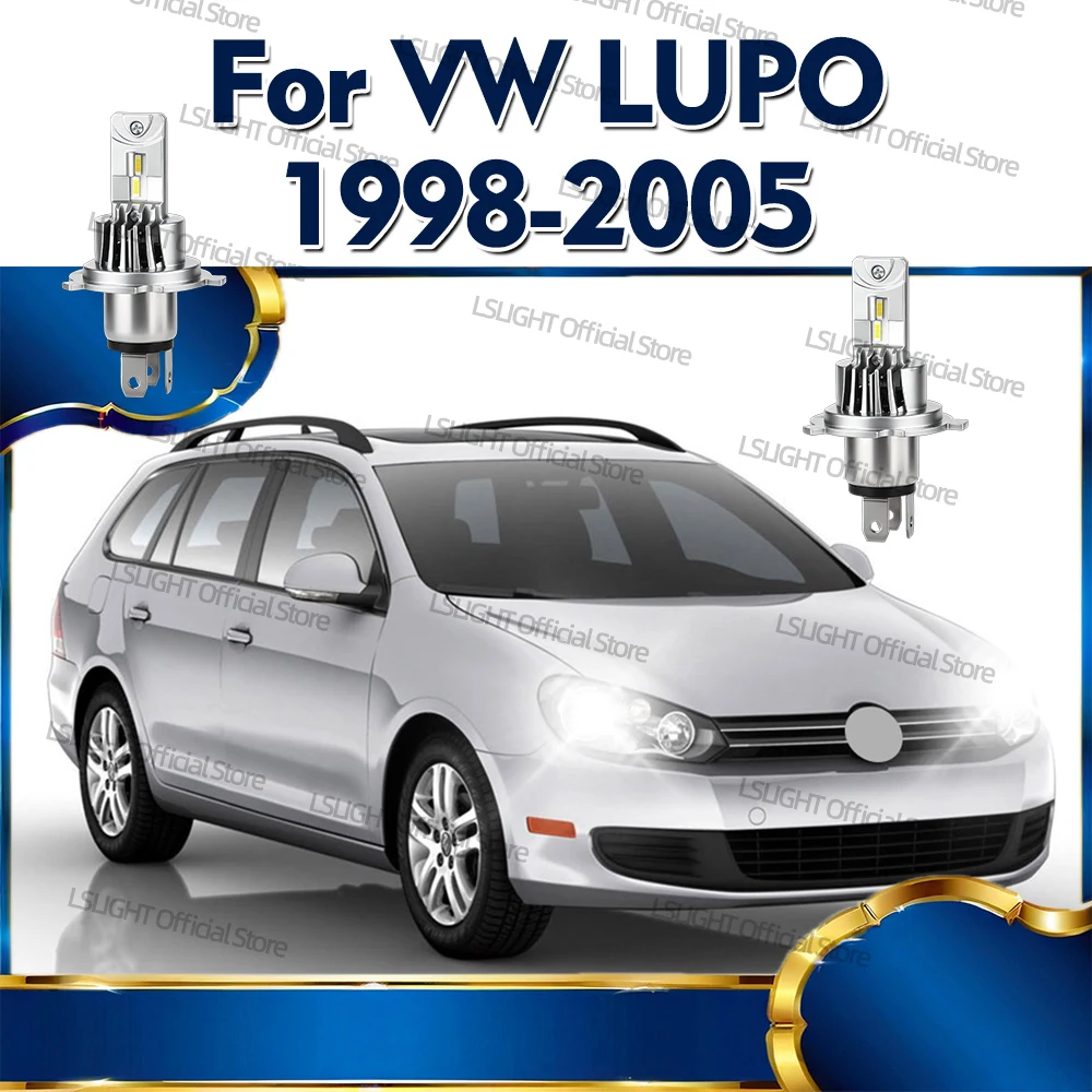 

2 светодиодные лампы для фар Hi/Lo Beam H4 9003, 30000 лм, для VW LUPO 1998-2005, замена штатных.