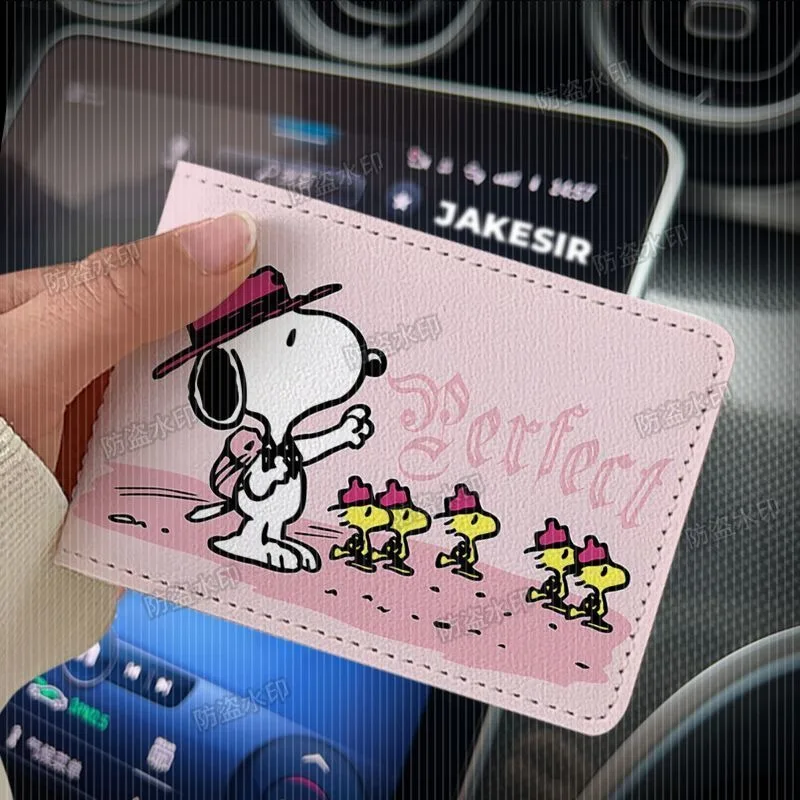 Snoopy Cartoon Personalized Protective Cover 2-in-1 Driving License Motor Vehicle Driving License Card Holder ID Leather Case