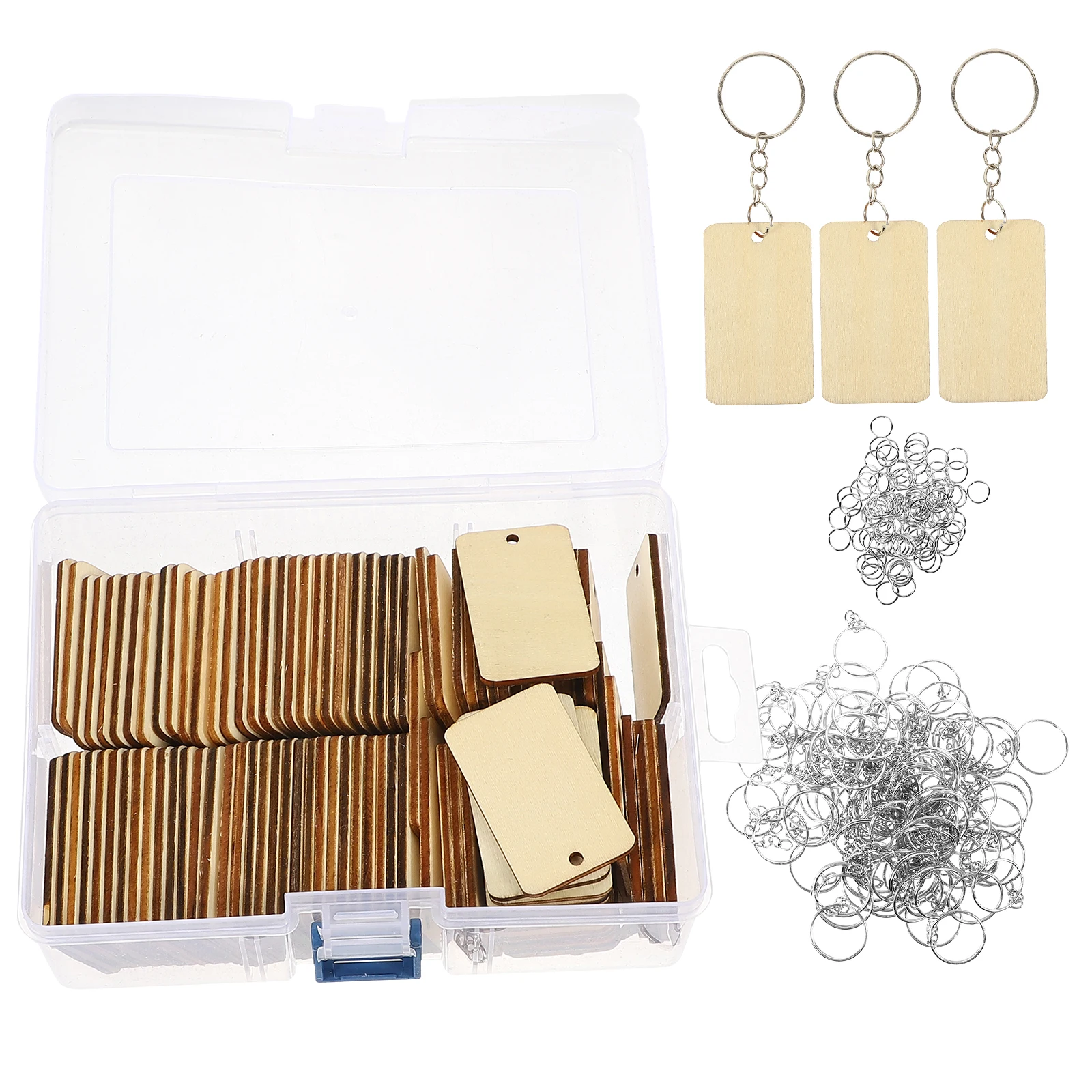 

Wooden Keychain Blanks Lightweight Smooth Edge for DIY Craft Paintable Practical Rustic Gifts Jewelry Making Kits