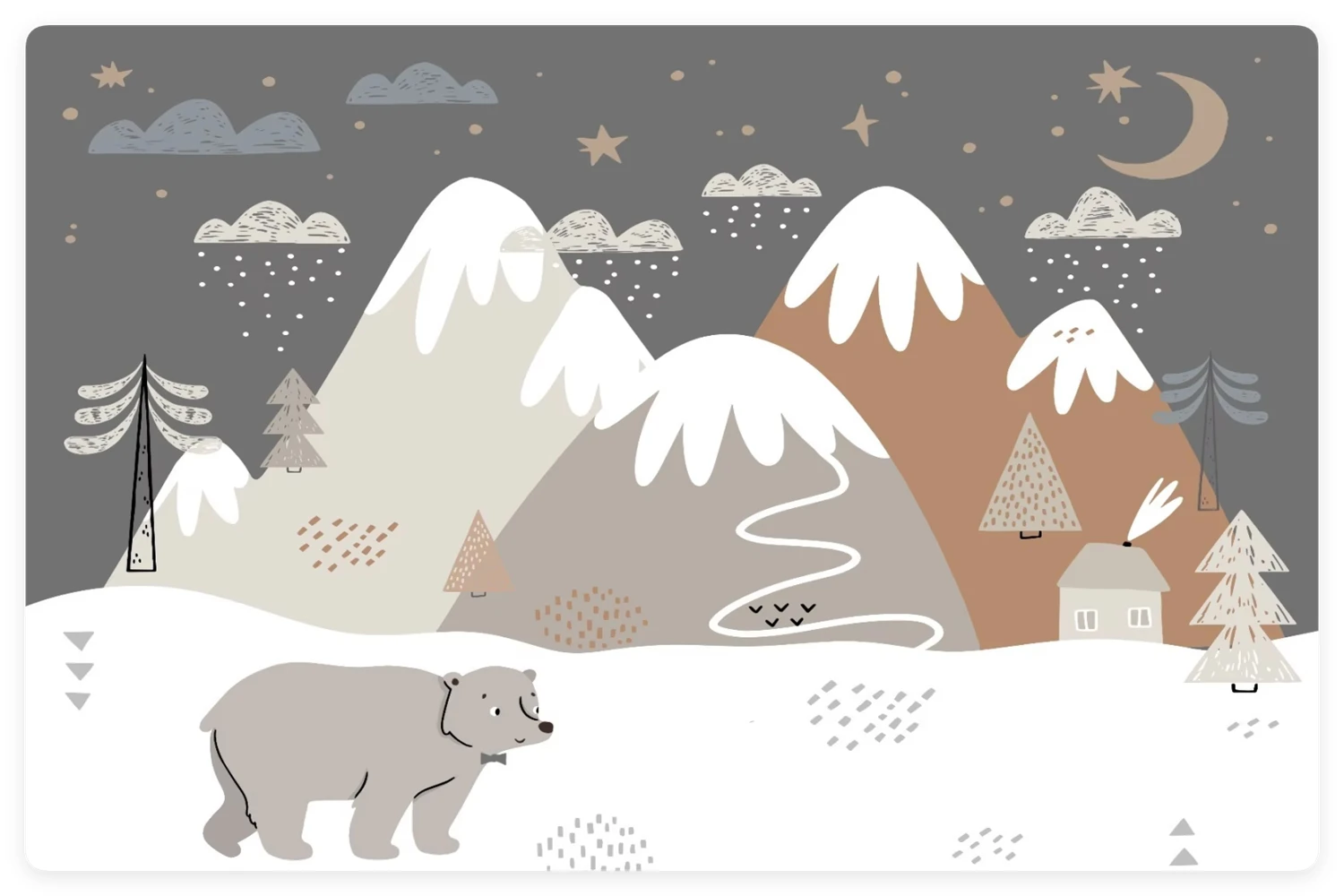 

Custom size wallpaper cartoon mountain sun mural 3D kindergarten children's room decoration painting geometric forest wallpaper