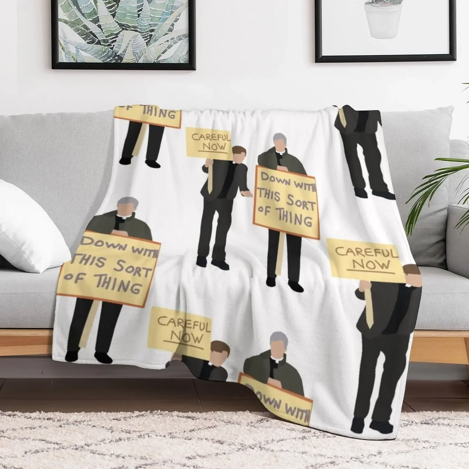 Father Ted Careful Now Quote Throw Blanket Single Multi-Purpose Blankets