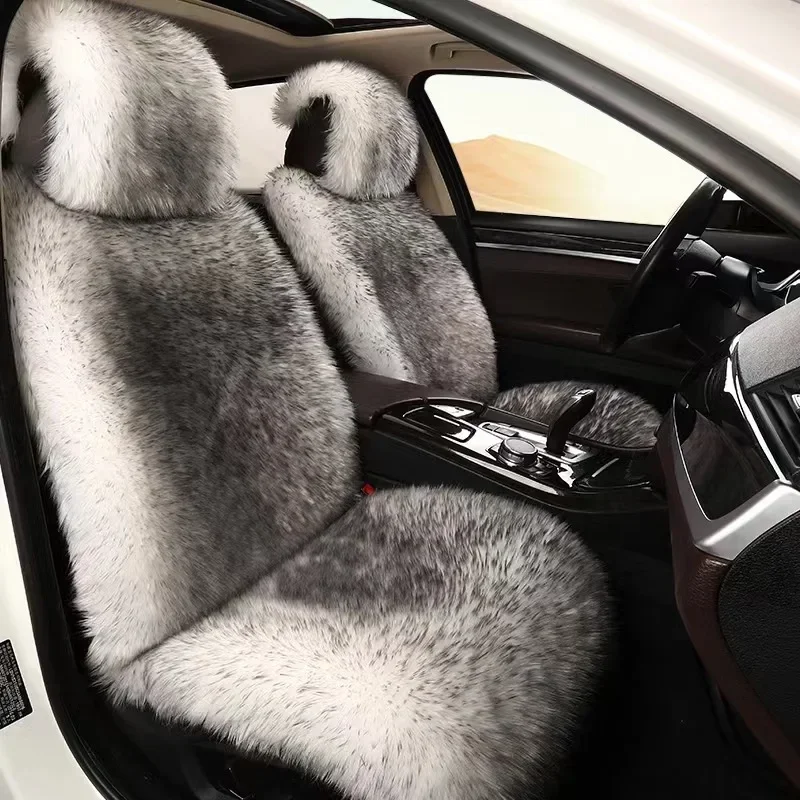 Universal Soft Car Cushion Winter Warm Plush Single Piece Seat Anti Slip Thickened Imitation Fur Cushion Comfortable Protector