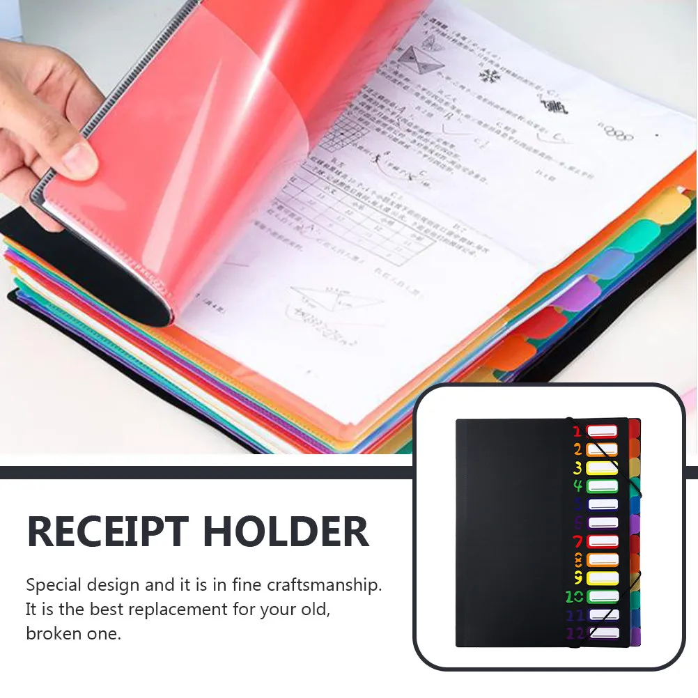 

Пластиковая многослойная папка-гармошка формата А4 с цветными разделителями для чеков, документов, купонов, билетов, для дома и офиса