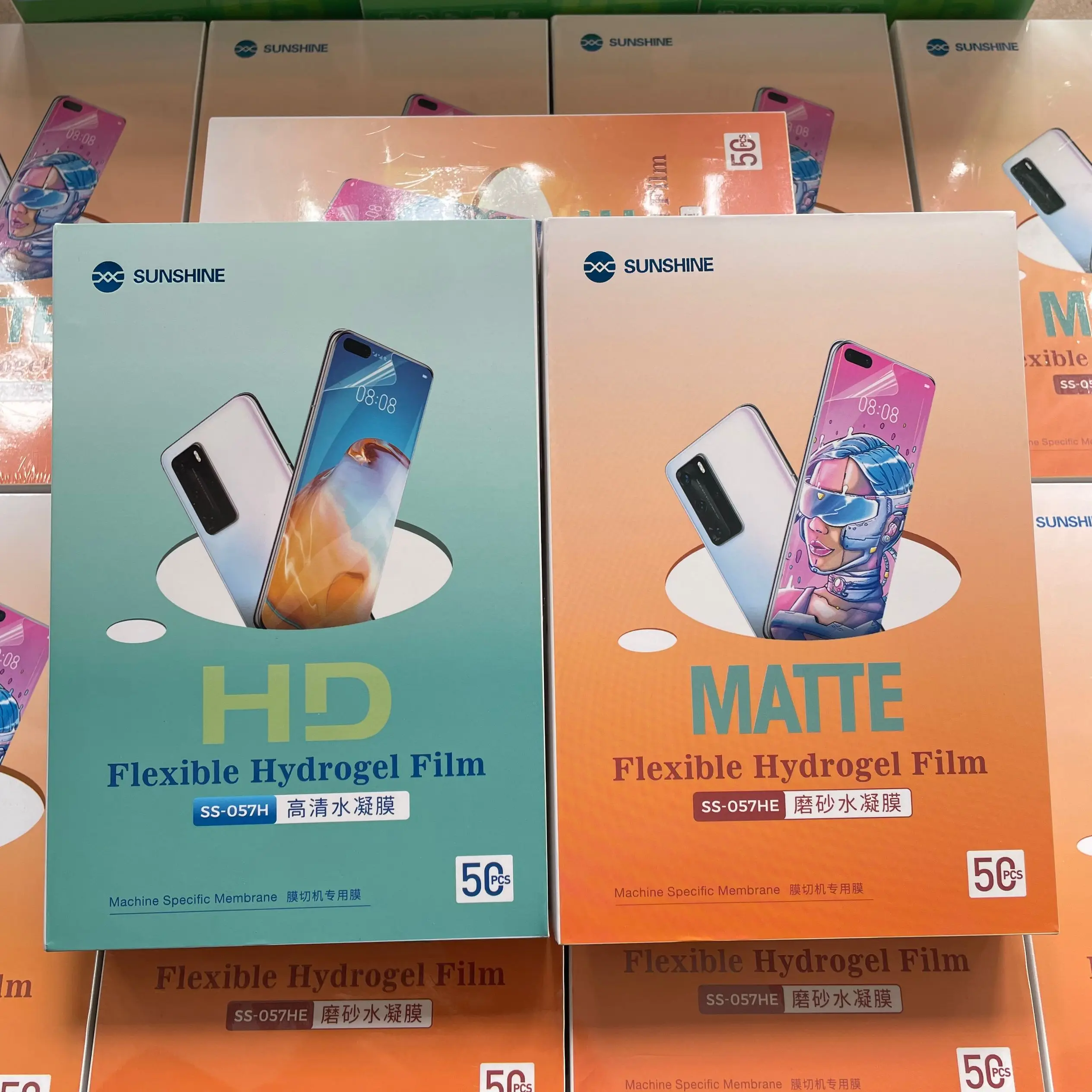 50 шт. Sunshine SS 057H HE HB гидрогелевая пленка для пеликулы, гибкая гидрогелевая гидрогелевая пленка, прозрачная мягкая матовая синяя режущая пленка из ТПУ