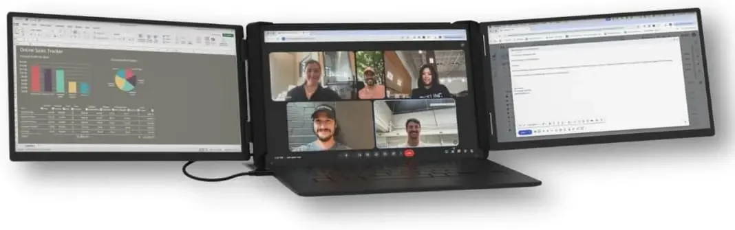 

для ноутбуков 13″-18″ | Два 13,3-дюймовых дисплея через один кабель USB-C | Подключи и работай | В комплекте дорожный кейс (Tri-Screen 3 для ПК)