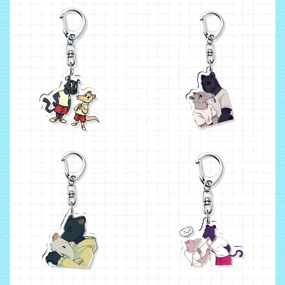 BEASTARS Tao Kibi Sweet Couple Acrylic Fun Keychain Products Girls Gift Key Chain Bag Charms Souvenir Creative Pendant Jewelry