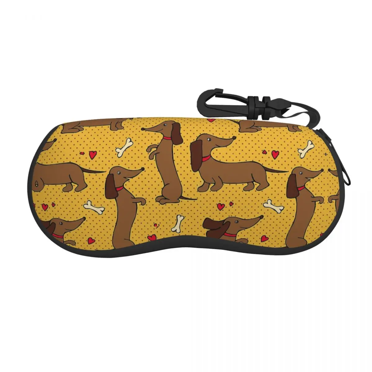 Dachshund Dog Patterns Glasses Case Student Accessories Wiener Sausage Doxie Glasses Protector Small Sunglasses Box