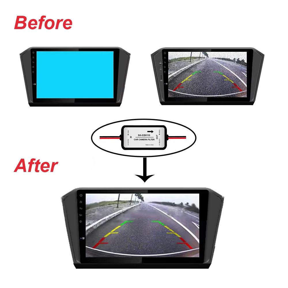 Rectifier DC 12V Power Car Rear View Camera Power Relay Capacitor Auto Car Camera Filter Relay Capacitor Filter Connector