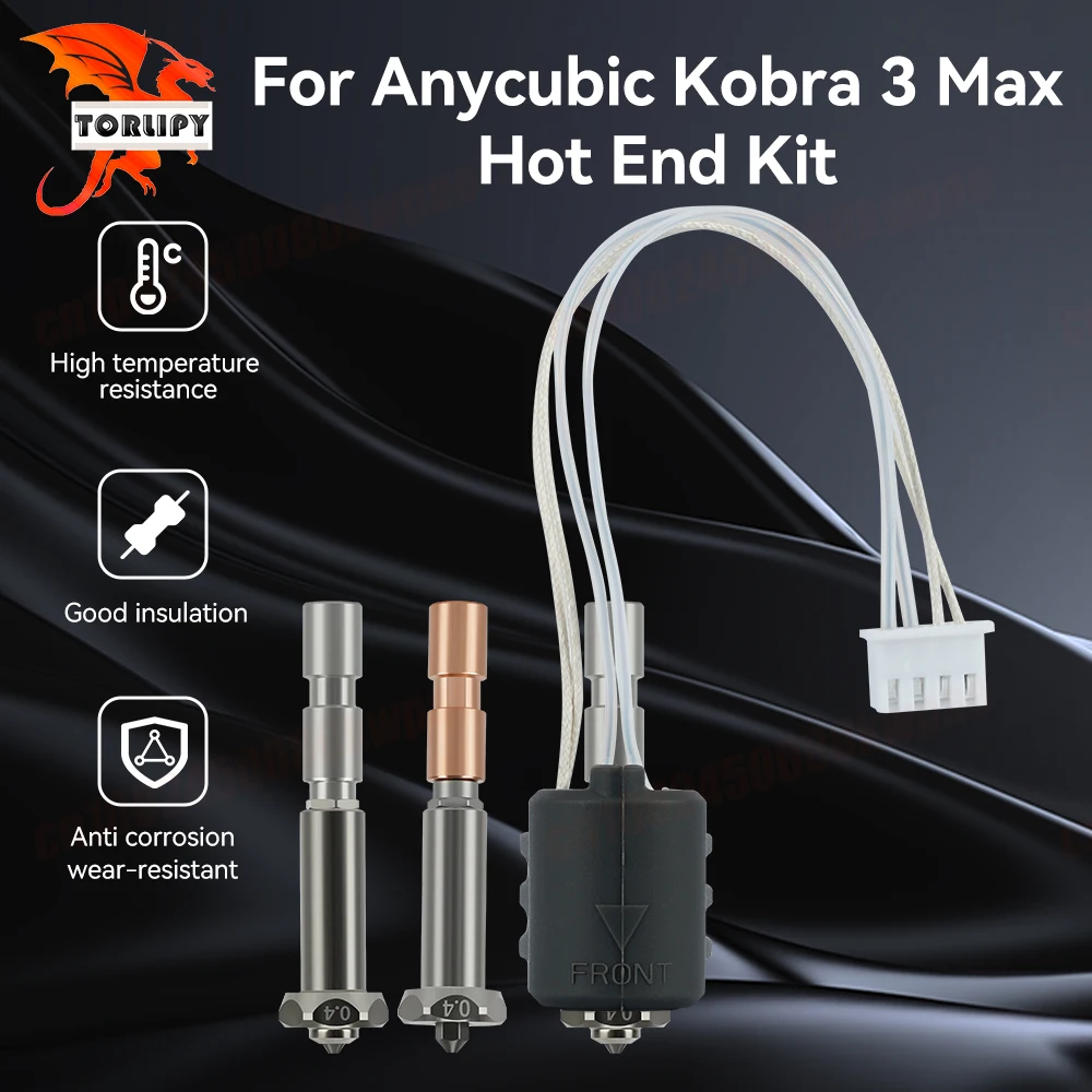 

Upgraded Nozzle For Anycubic Kobra 3 Max Hotend Kit 0.4/0.6/0.8mm Quick Swap Hardened Steel Nozzles Kobra 3 Max 3D Printer Parts