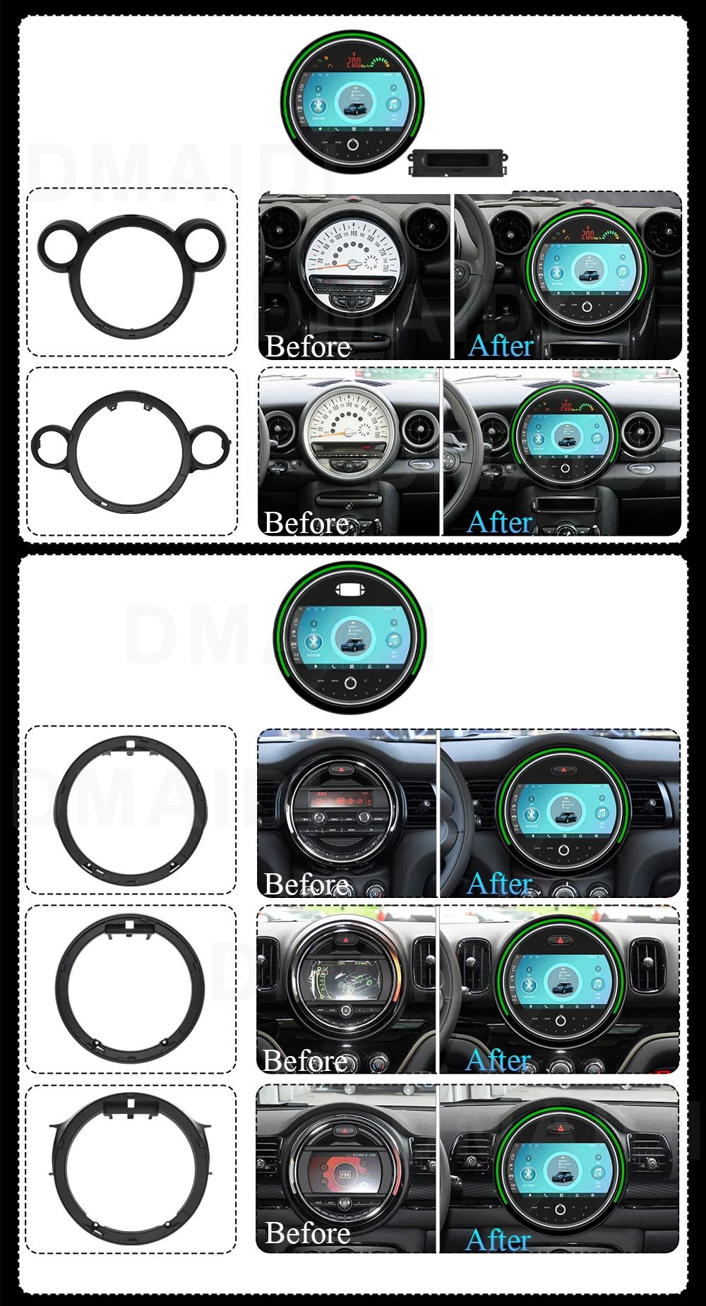 9 Inch Android 12 Radio for BMW Mini Cooper R56 R57 R58 R60 F54 F56 F60 Multimedia Player Car GPS Navi Stereo Screen DVD Carplay