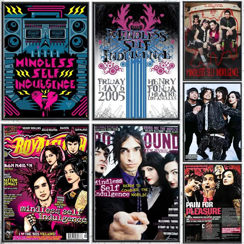 Classic Band Mindless Self Indulgence Poster HD Waterproof Self-Adhesive Wall Art – Multi-Scene Use, Top Gift Pick